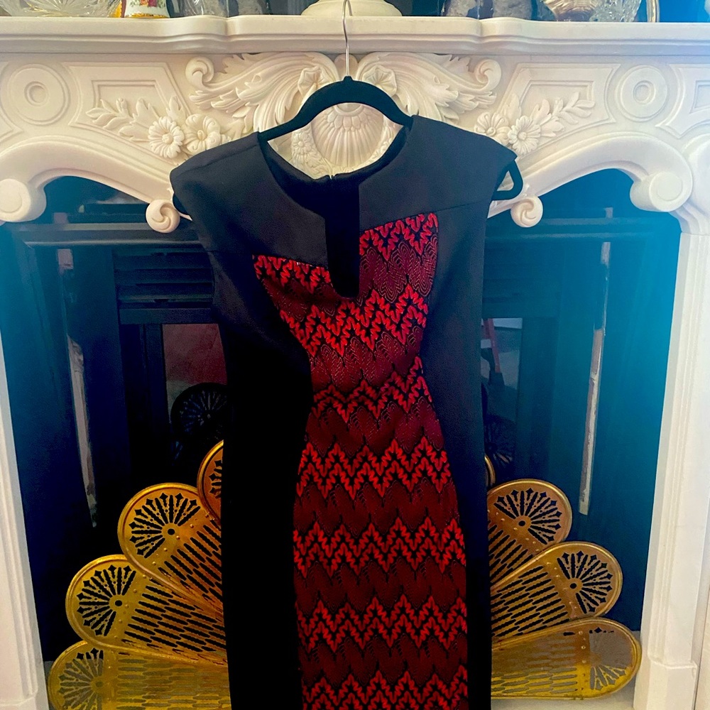 Red and black dress